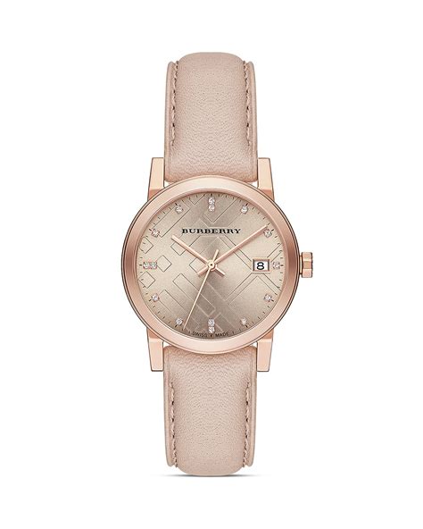 burberry rose gold leather watch|Burberry Rose Gold Tone & Leather Strap Watch, 34mm Jewelry .